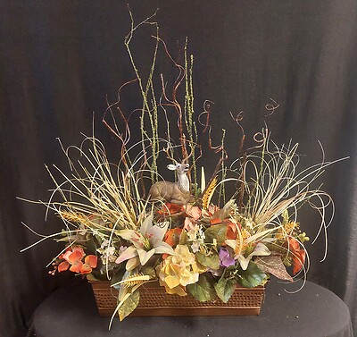 Rustic Deer Arrangement in Silks
