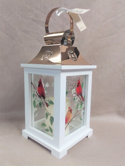 Cardinal Lantern with Led Candle, If You Listen With Your Heart