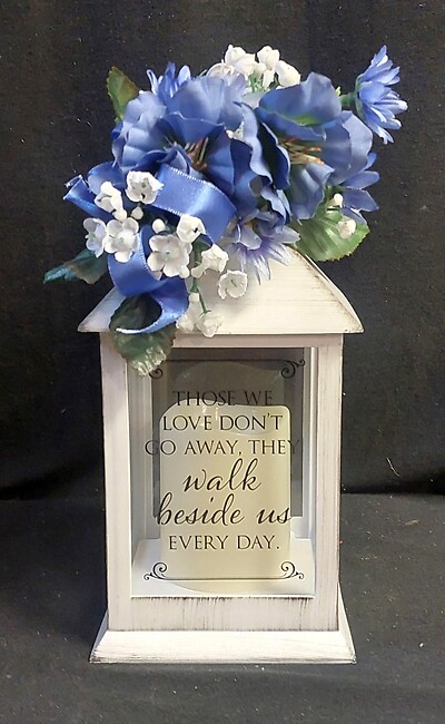 AF Small Whitewash Lantern with Silk Sway Design 5