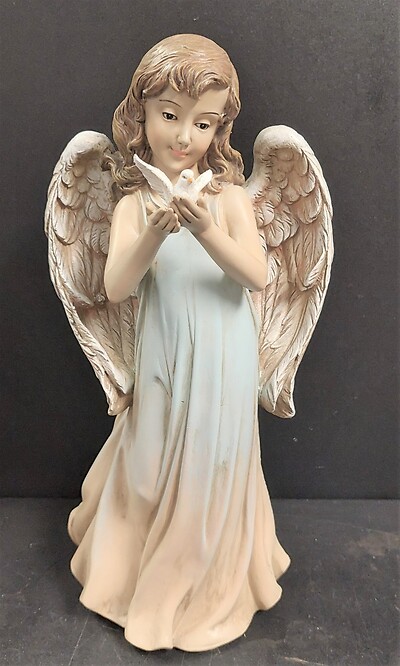 AF Colored Standing Angel With Dove