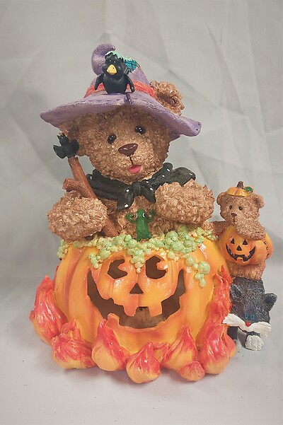 Ceramic Halloween Witch Bear