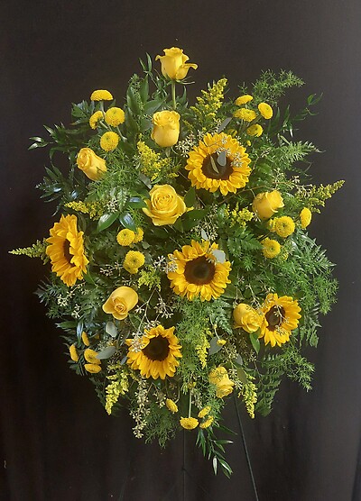 AF Yellow Rose and Sunflower Easel