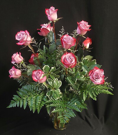 AF 12 Lavender Roses Arranged