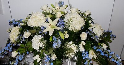 AF Blue and White Casket Spray