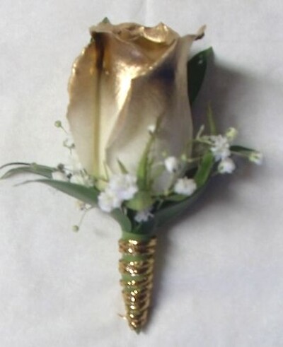 AF Gold tipped Rose Bout with stem wrap