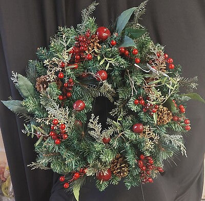 AF Holiday Wreath with Red Berries