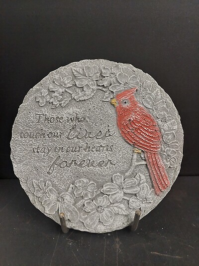 Weathered Cement Stone Those who touched our lives with cardinal