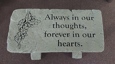 Weathered Cement Bench, Always in our thoughts-Tan