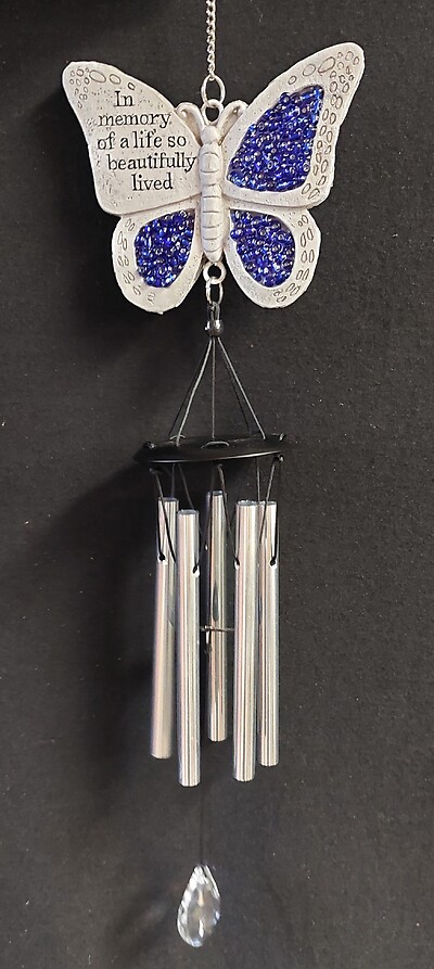 AF Beadwork Butterfly Chime, In Memory