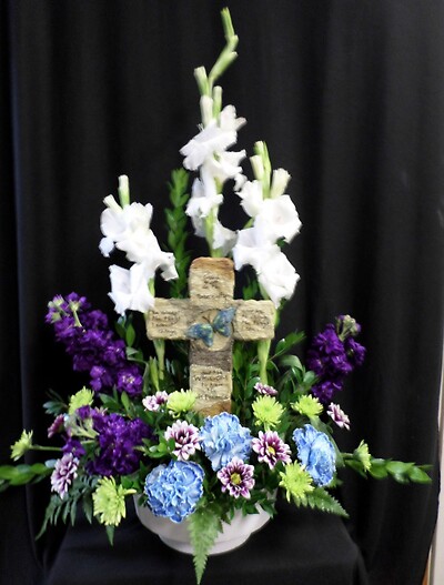 Comforting Bouquet With Cross