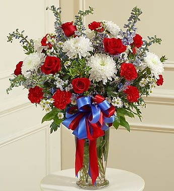 Red, White and Blue Vase Arrangement