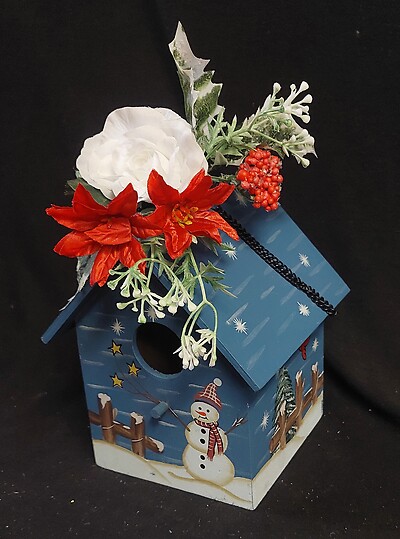 AF Small Silk Decorated Birdhouse