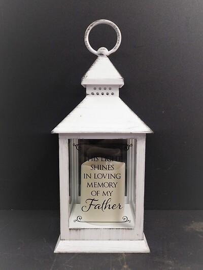 AF Small White Wash Lantern, Father