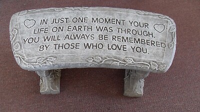 Weathered Cement Memorial Bench 6-In just one moment