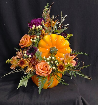 Orange Ceramic Pumpkin Design 1