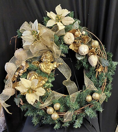AF Double Wreath with Gold Cherub