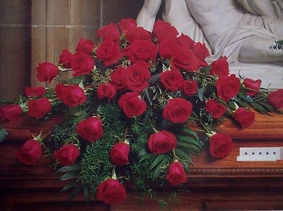 All Red Rose Casket Spray