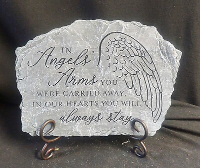 AF In Angels&#039; Arms You Were Carried Away Stone on Easel