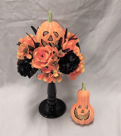 AF Silk Pumpkin Candle Display