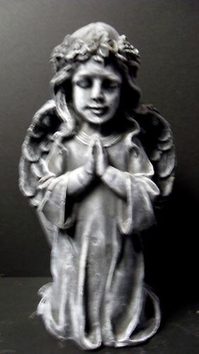 Weathered Cement Kneeling Angel 5