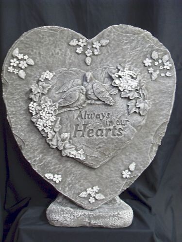 Weathered Cement Stone &quot;Always in our Hearts&quot;