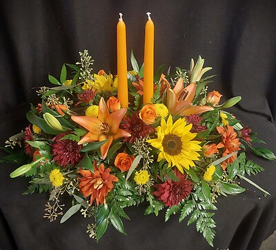 AF Fall Centerpiece with Candles Design 1