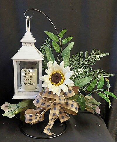 AF Small Whitewash Lantern, Father Silk Display 5