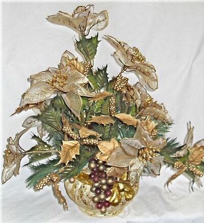 Glitzy Golden Poinsettia Bouquet