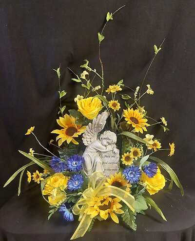 AF Comfort in the Arms of An Angel, Silk Sunflower Design 1