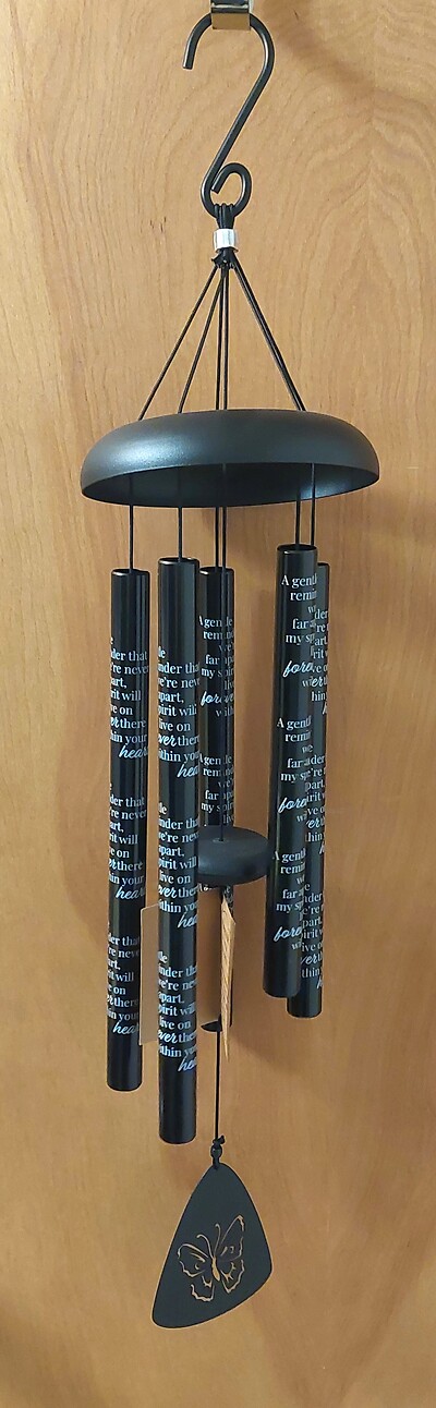 AF 30&quot; Black Sonnet Chime, &quot;Forever in our Hearts&quot;