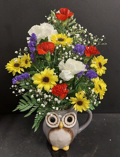 Fresh Flower Owl Mug