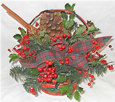 Berry Basket with Cinnamon Sticks-Silk