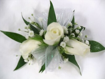 Arnold Florist All White Wrist Corsage