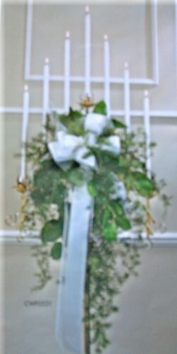 Seven Branch Candelabra with Fresh Greenery