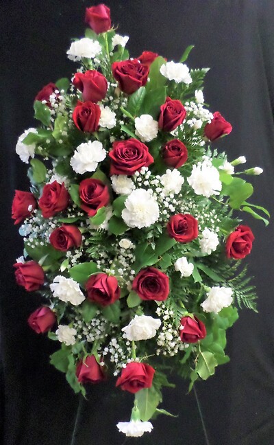 AF Red Rose and White Carnation Spray (Medium)