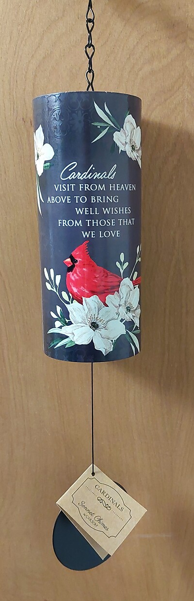 AF Black 22&quot; Cylinder Sonnet Chime, Cardinals From Heaven