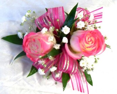 AF Double Sweetheart Wrist Corsage Tipped (can pick your colors)