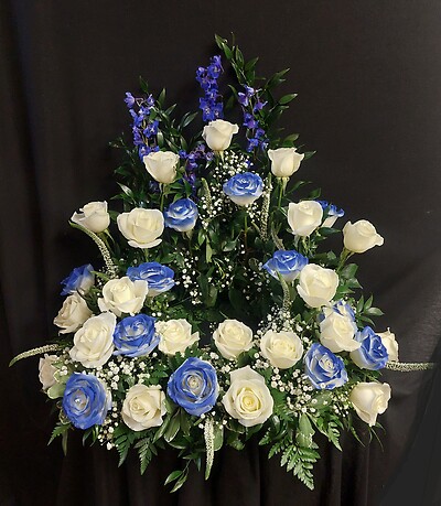 AF Blue and White Rose Urn Display 8