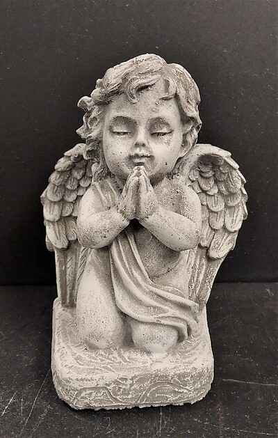 Weathered Cement Angel Praying Small