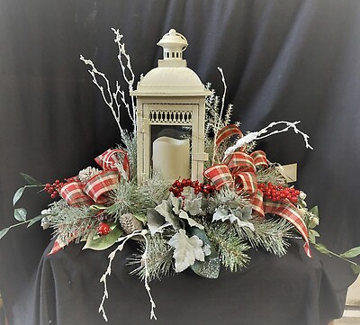 Snowy Night Lantern Centerpiece