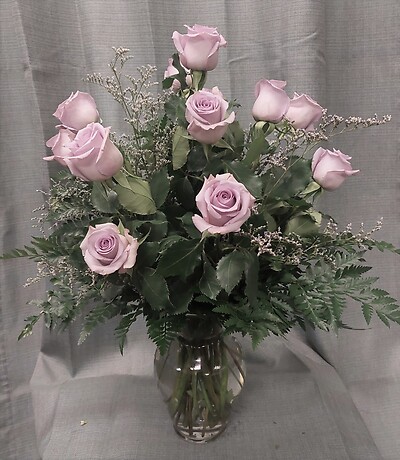 AF 12 Lavender Roses Arranged