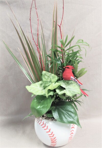 AF Baseball-Cardinal Planter