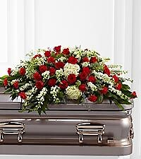 AF Red and White Casket Spray